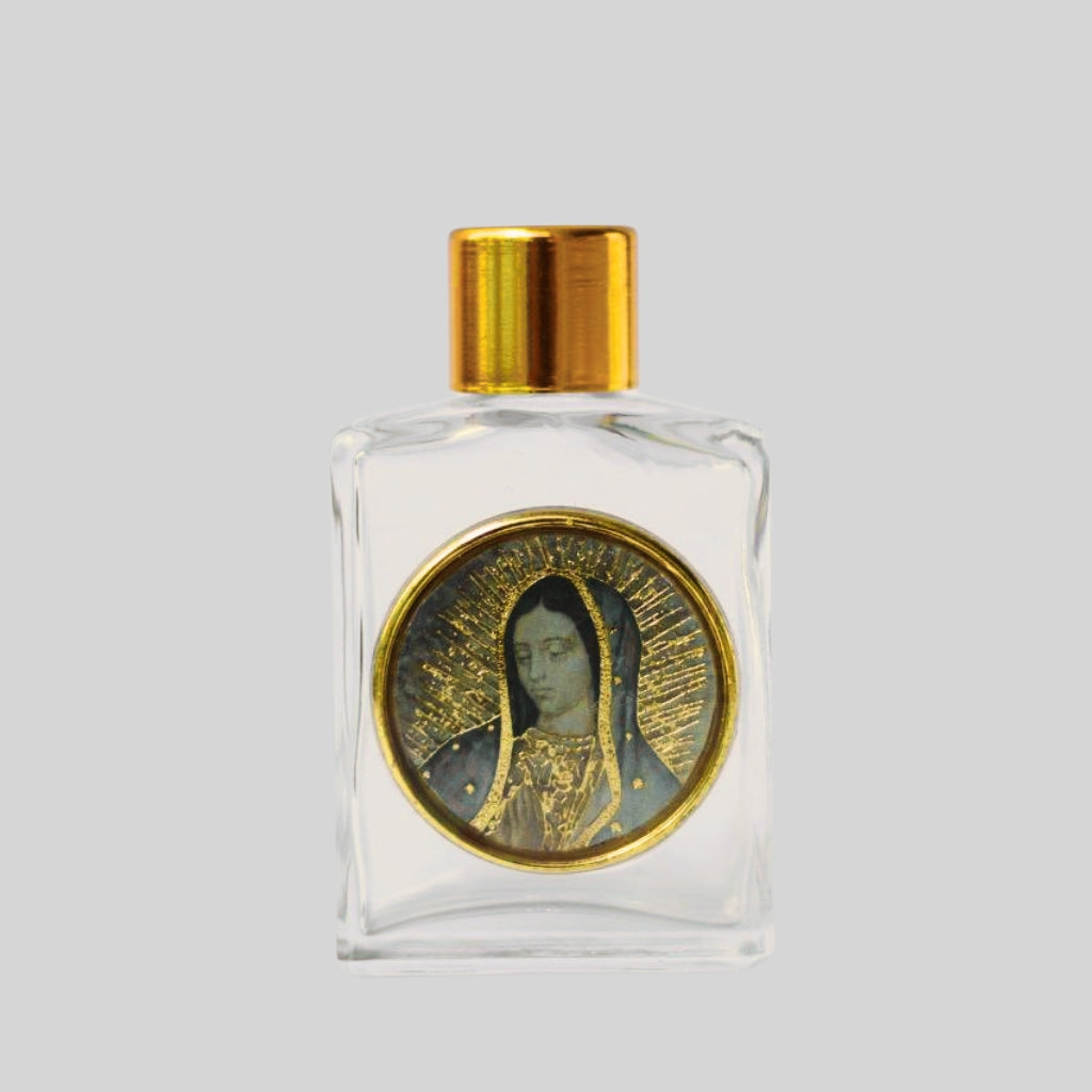 Botellita para Agua Bendita con Imagen de la Virgen de Guadalupe – 16 ml (Italiana)