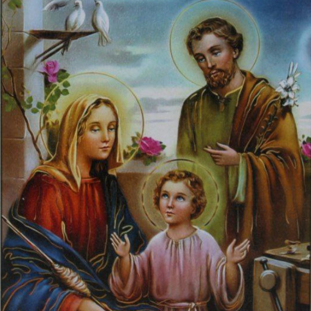 Cuadro de la Sagrada Familia en Cromo – 25 cm