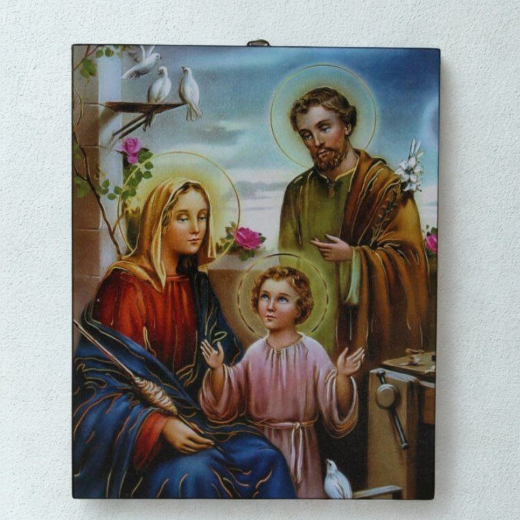 Cuadro de la Sagrada Familia en Cromo – 25 cm