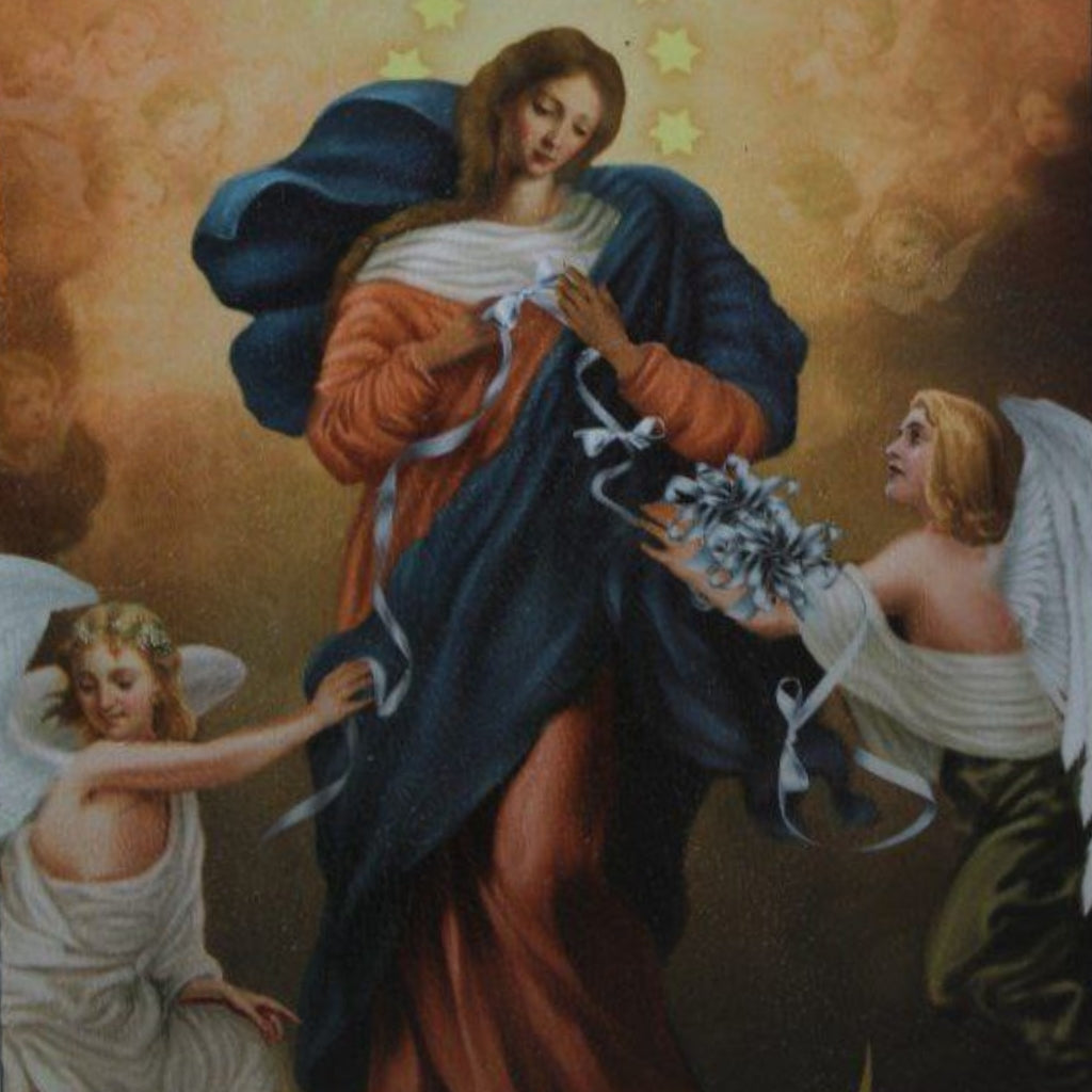 Cuadro de la Virgen Desatanudos en Cromo – 25 cm