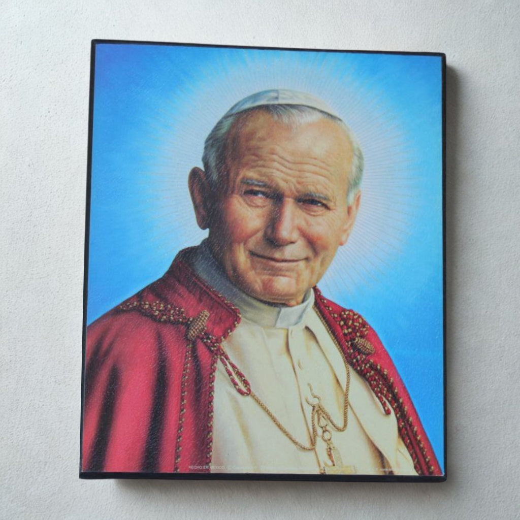 Cuadro de San Juan Pablo II en Cromo – 25 cm