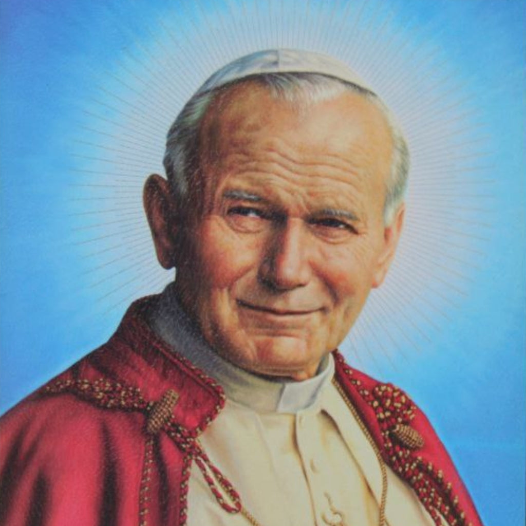 Cuadro de San Juan Pablo II en Cromo – 25 cm